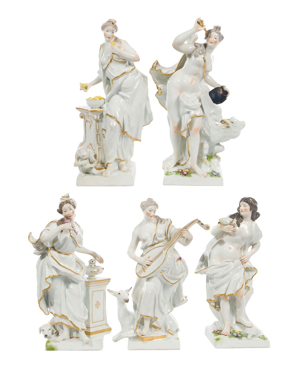 Lot 384: Continental Porcelain Allegorical Figure Assortment