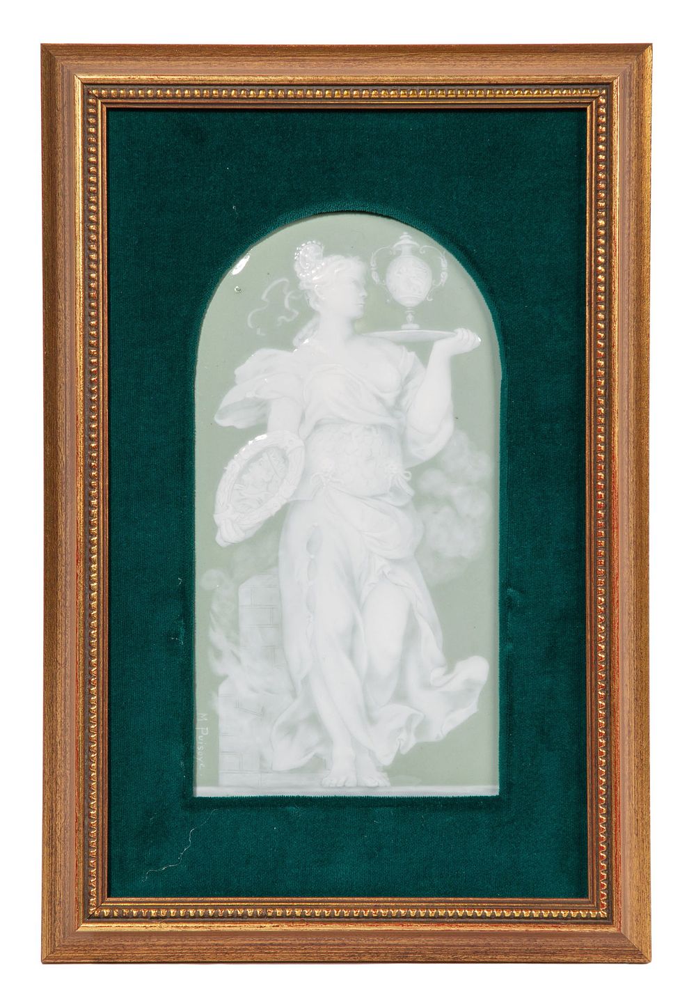 Lot 386: Marie Puisoye (French, 1855-1942) Pate-sur-Pate Porcelain Plaque