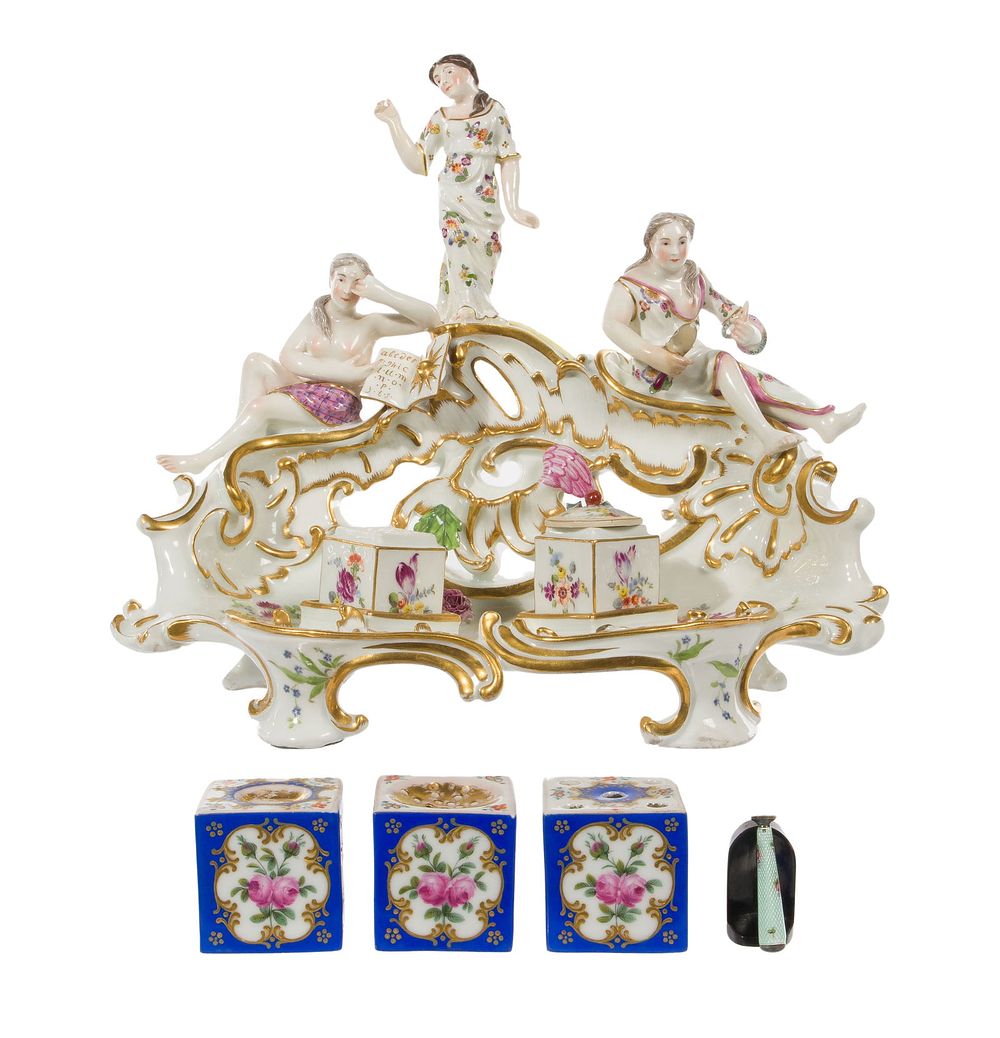Lot 409: Russian Popov Porcelain Desk Items