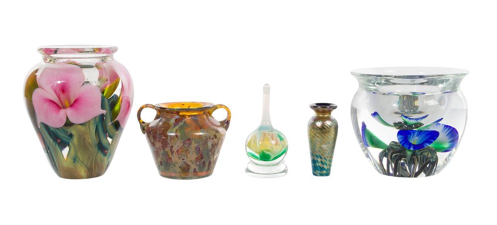 Lot 430: Lotton Art Glass Vase Assortment