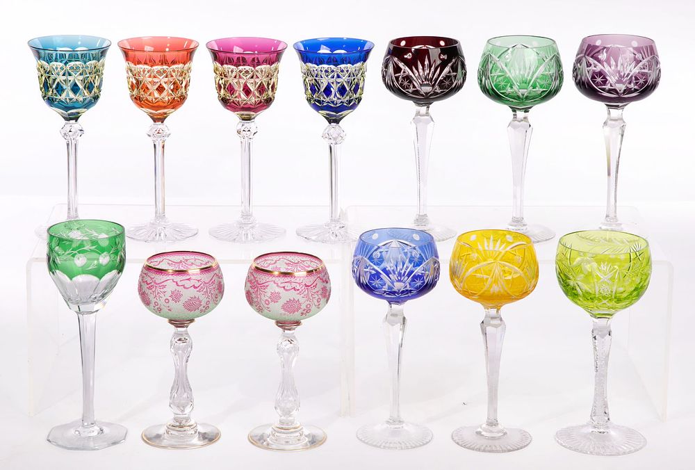 Lot 437: Rhine Wine Cut-to-Clear Glass Assortment