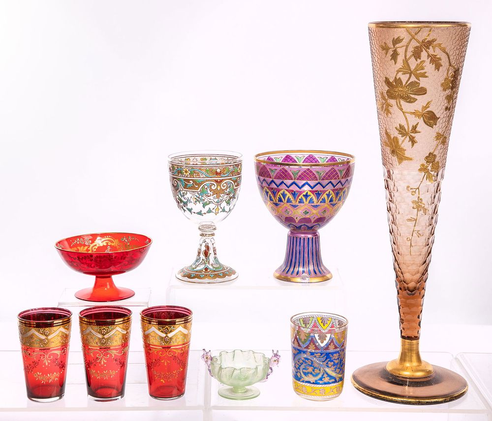 Lot 438: Enameled Glass Assortment