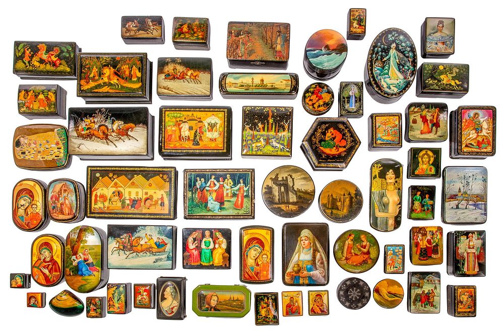 Lot 482: Russian Lacquer Box Assortment