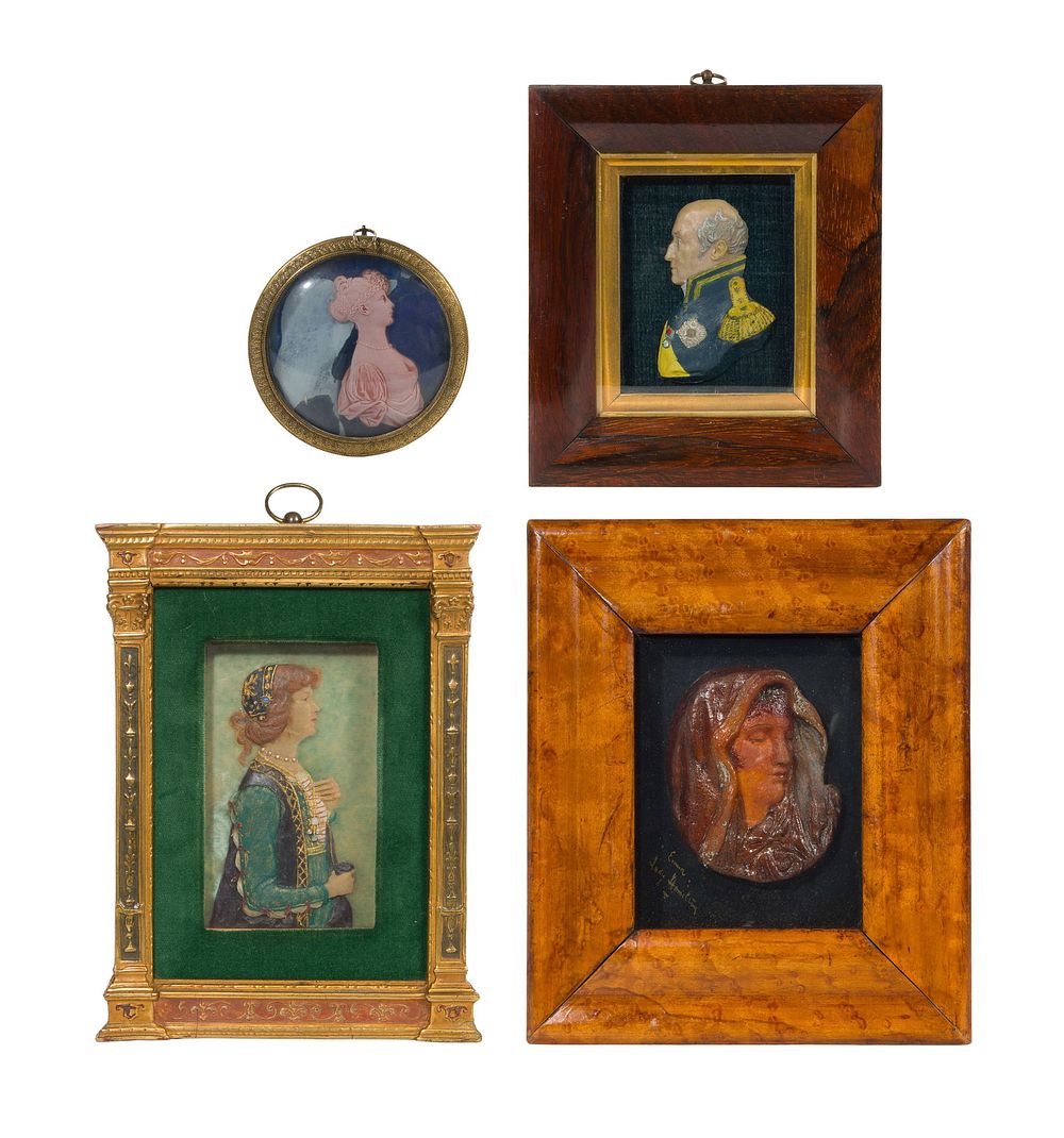 Lot 485: Wax Portrait Miniature Assortment