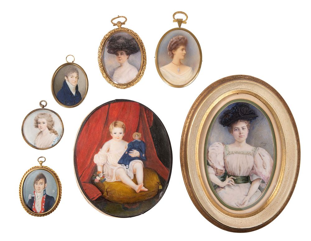 Lot 493: Portrait Miniature Painting Assortment