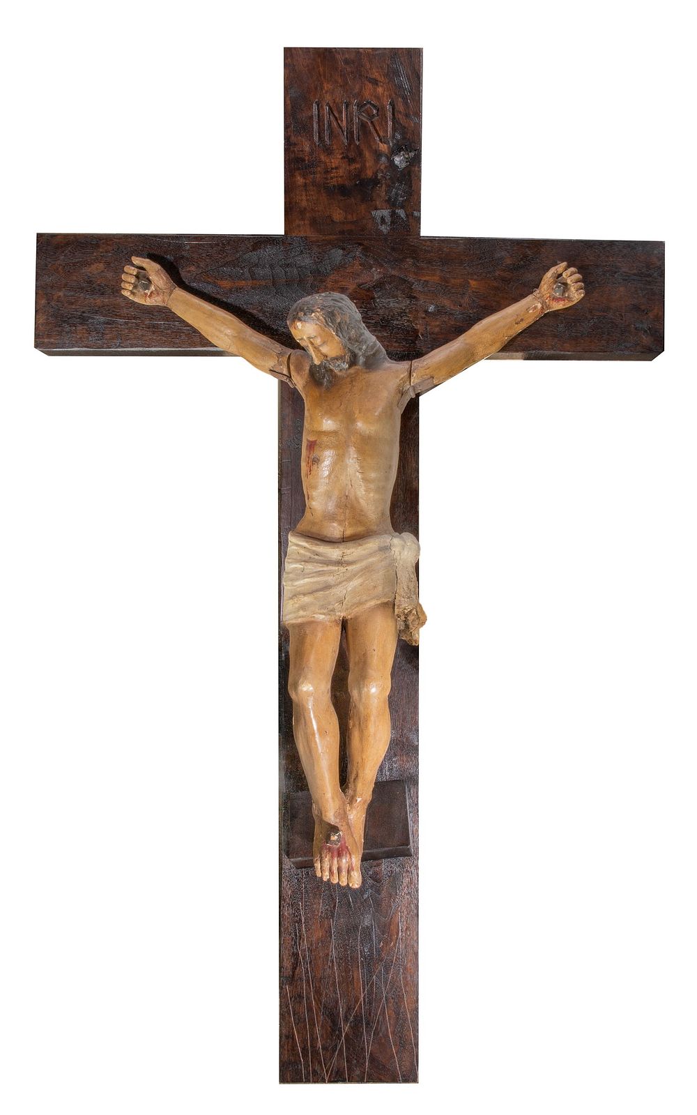 Lot 517: Carved Wood Rood Crucifix
