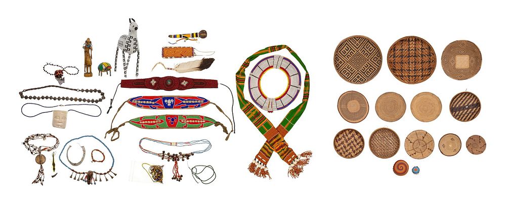 Lot 551: African Beadwork and Basket Assortment