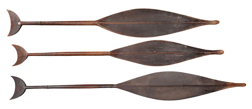 Lot 562: African Carved Wood Paddle Collection