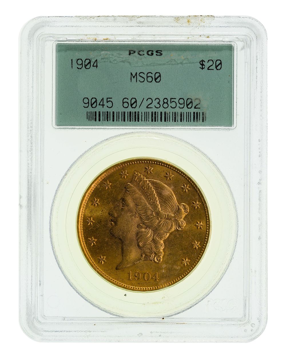 Lot 151: 1904 $20 Gold MS-60 PCGS