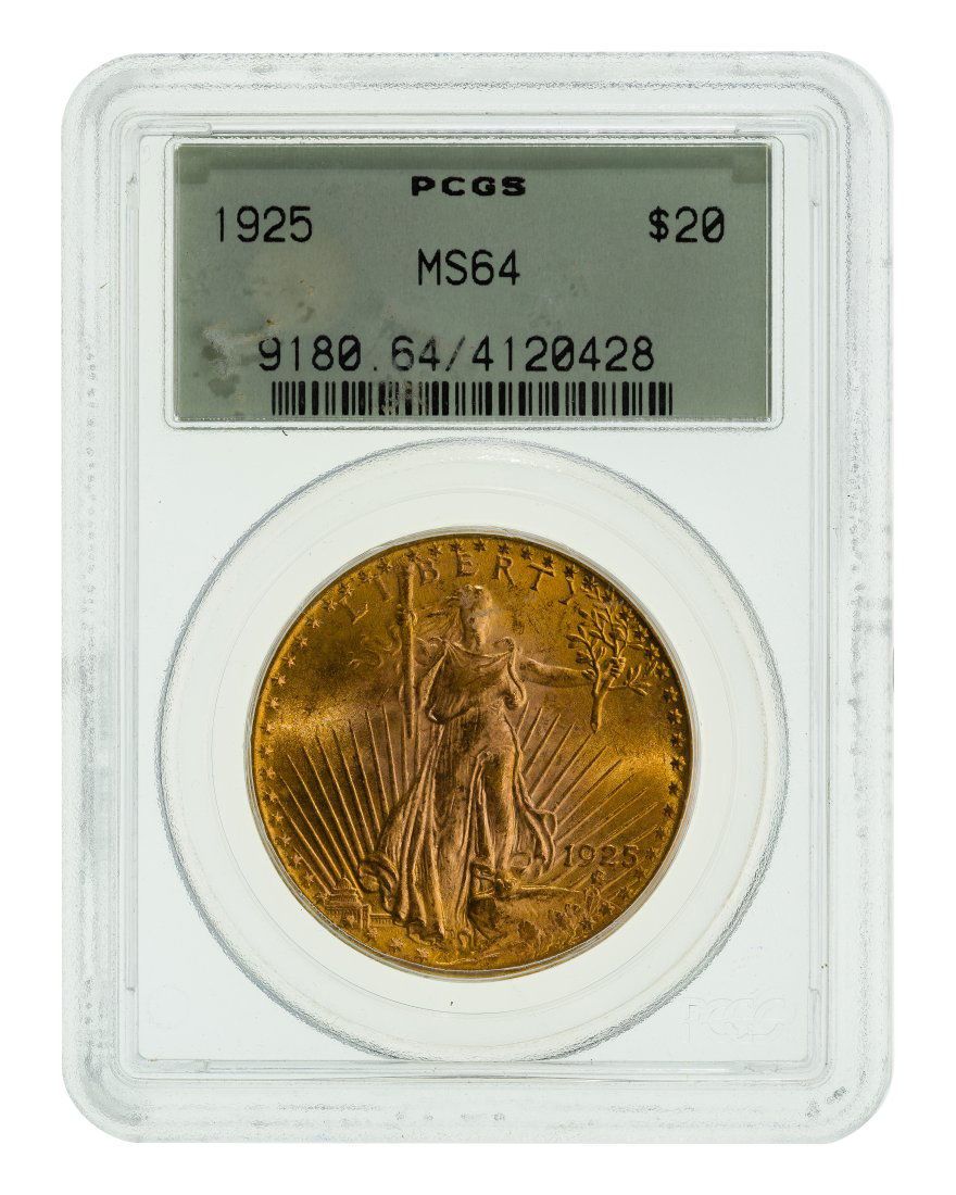 Lot 152: 1925 $20 Gold MS-64 PCGS