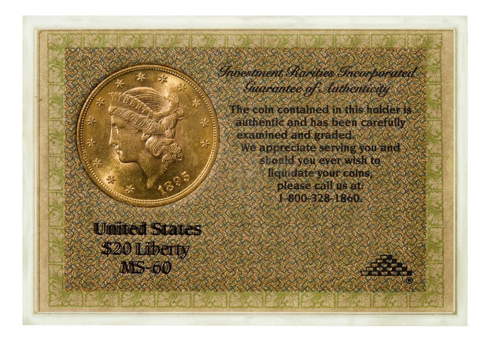 Lot 154: 1895 $20 Gold Unc.
