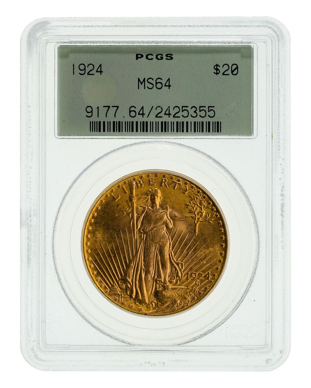 Lot 155: 1924 $20 Gold MS-64 PCGS