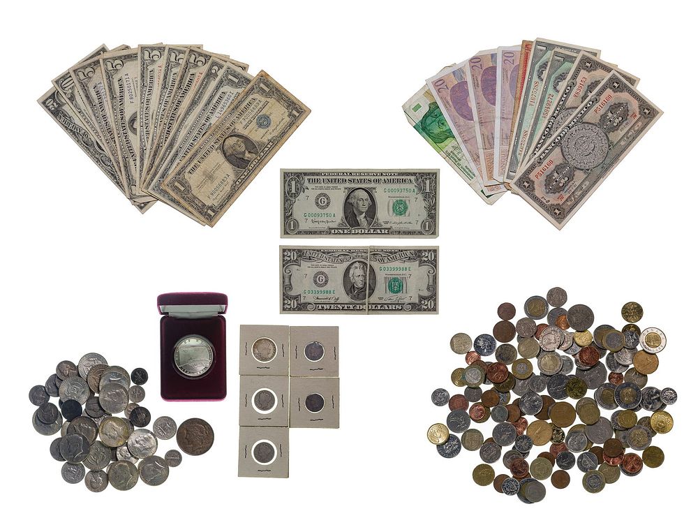 Lot 160: US and World Coin and Currency Assortment