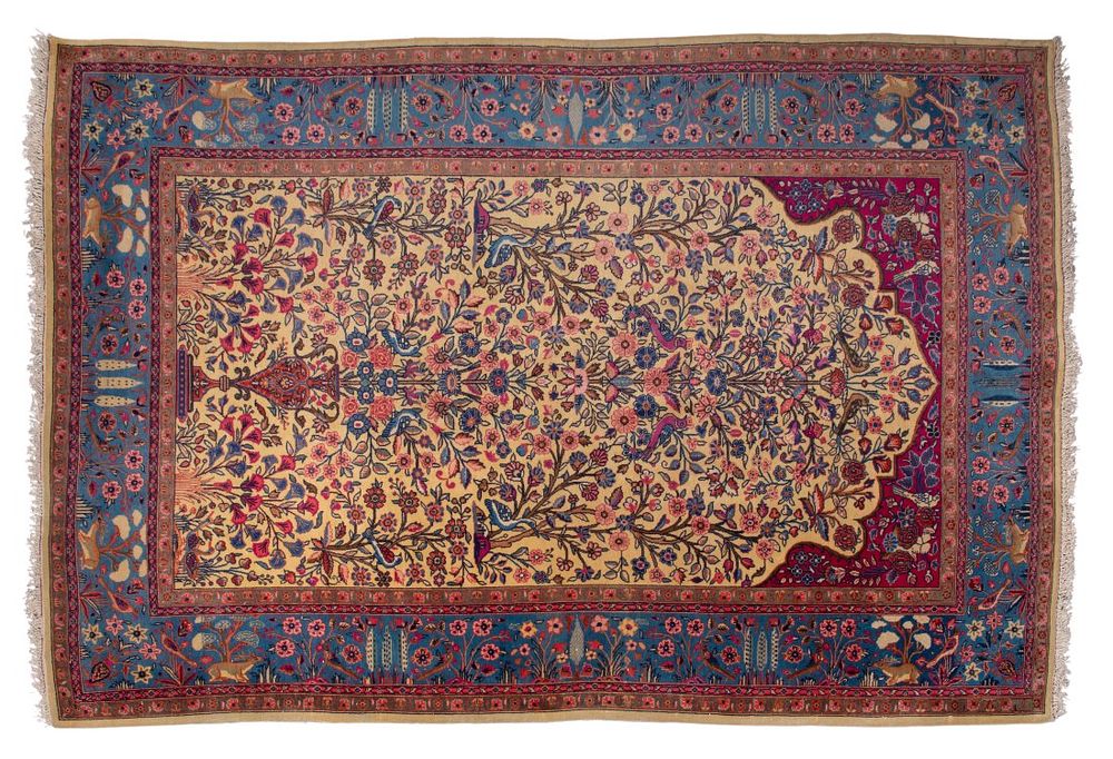 Lot 181: Persian Kashan Silk Blend Prayer Rug