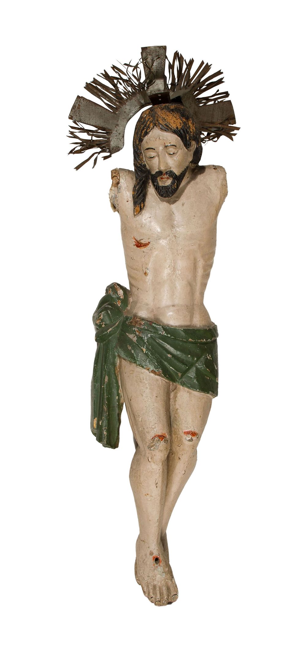 Lot 196: Spanish Colonial Wood Crucifix Corpus