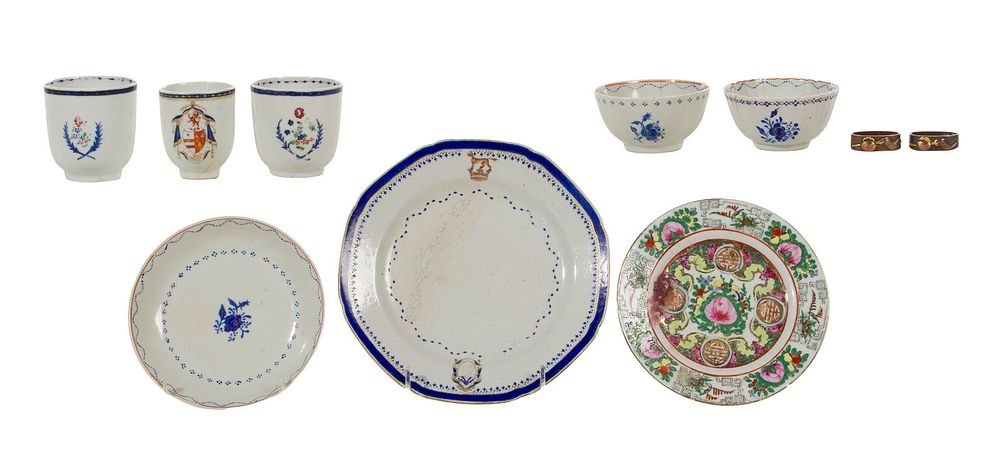 Lot 201: Chinese Export Armorial Porcelain Assortment