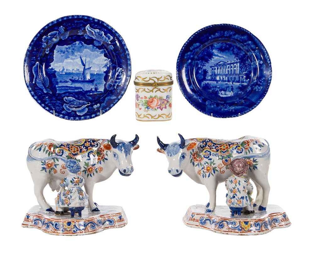 Lot 214: Delft and Sevres Porcelain Assortment