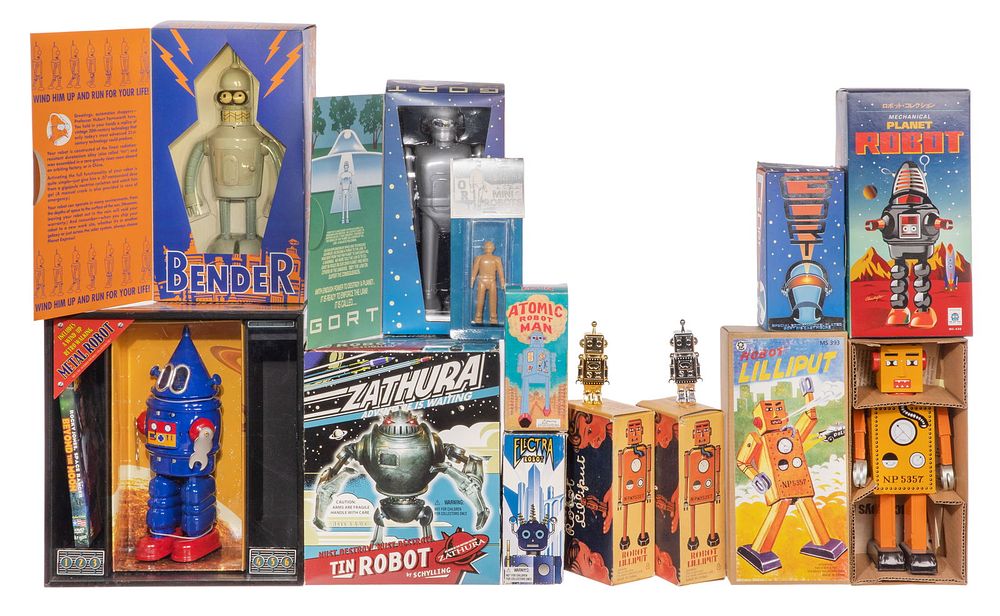 Lot 236: Tin Lithographed Robot Assortment