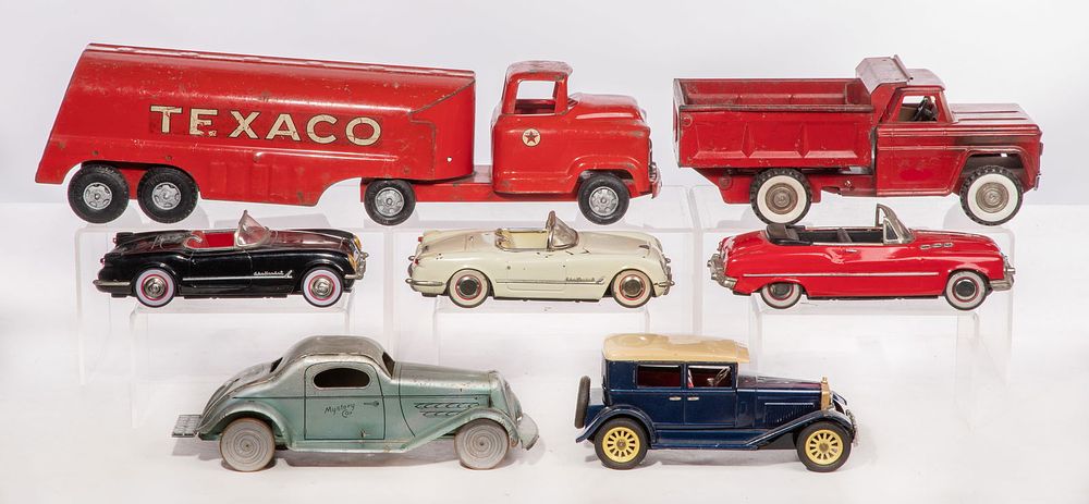Lot 237: Tin Lithographed Toy Car and Truck Assortment