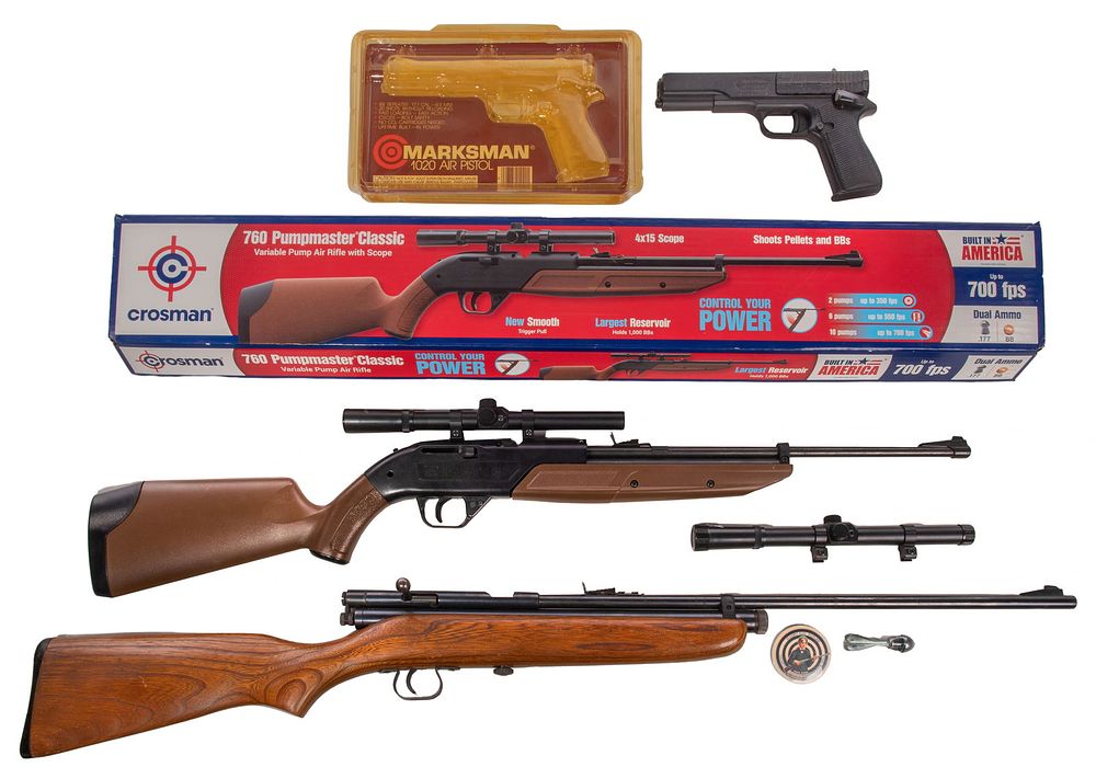 Lot 242: Crossman and Marksman Air Soft Gun Assortment