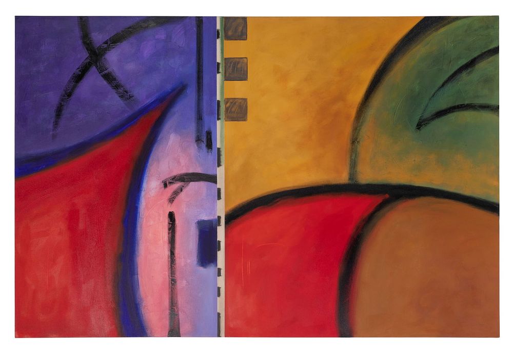 Lot 163: Mi Young Lee (South Korean / American, 20th Century) Acrylic on Canvas