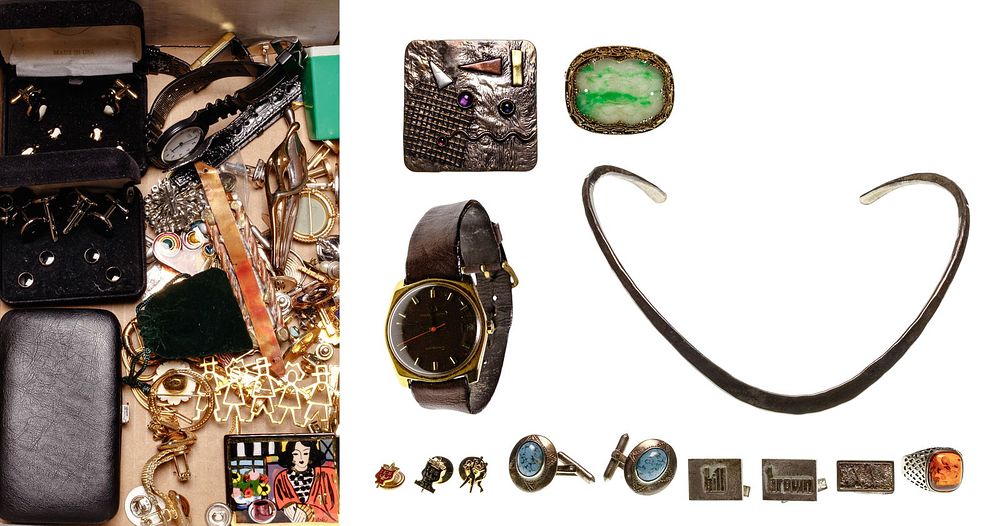 Lot 224: Gold, Sterling Silver and Costume Jewelry Collection