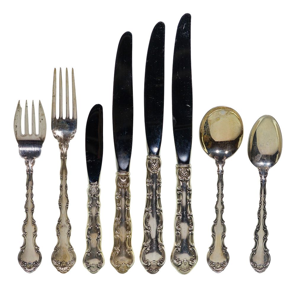 Lot 236: Gorham Strasbourg Sterling Silver Flatware Service