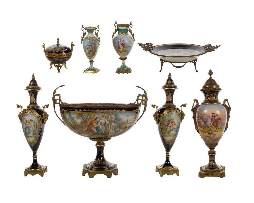 Lot 244: Sevres Style Porcelain Assortment