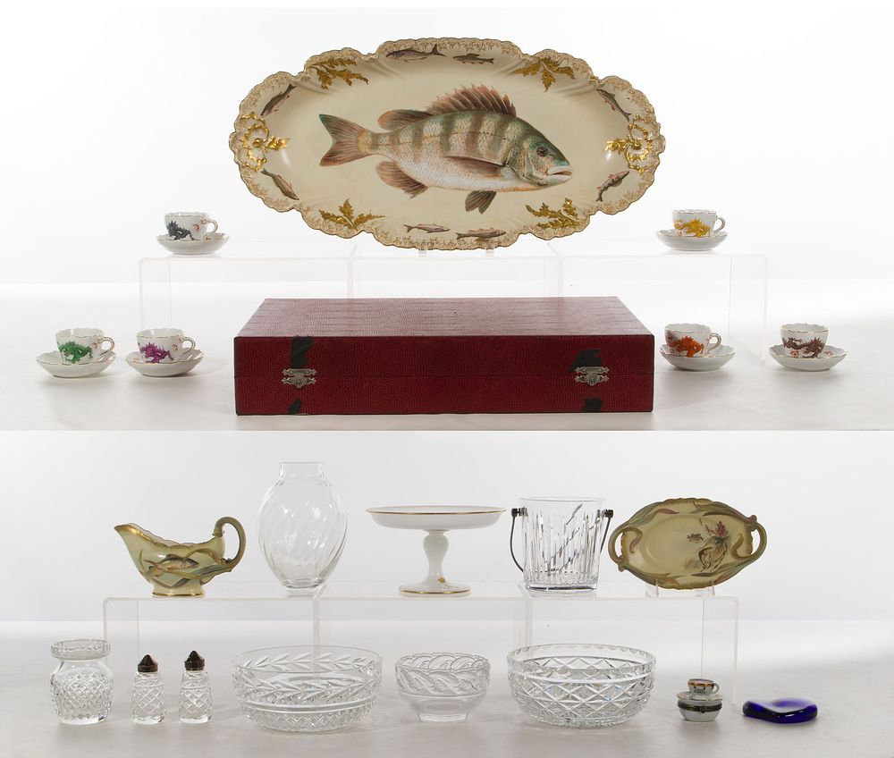 Lot 247: Porcelain and Crystal Assortment