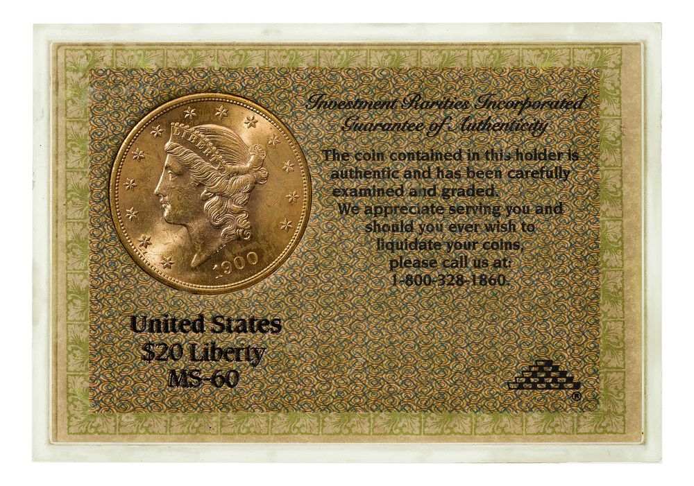 Lot 154: 1900 $20 Gold Unc.