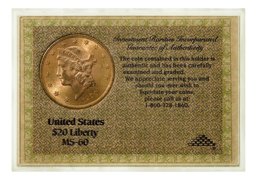 Lot 155: 1900 $20 Gold Unc.