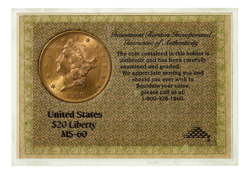 Lot 157: 1900 $20 Gold Unc.