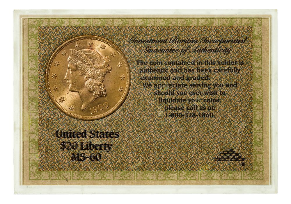 Lot 158: 1900 $20 Gold Unc.