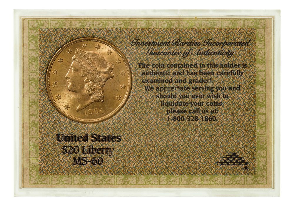 Lot 166: 1904 $20 Gold Unc.