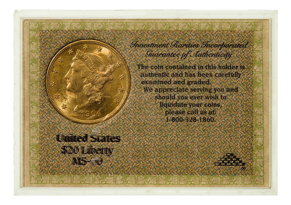 Lot 171: 1904 $20 Gold Unc.