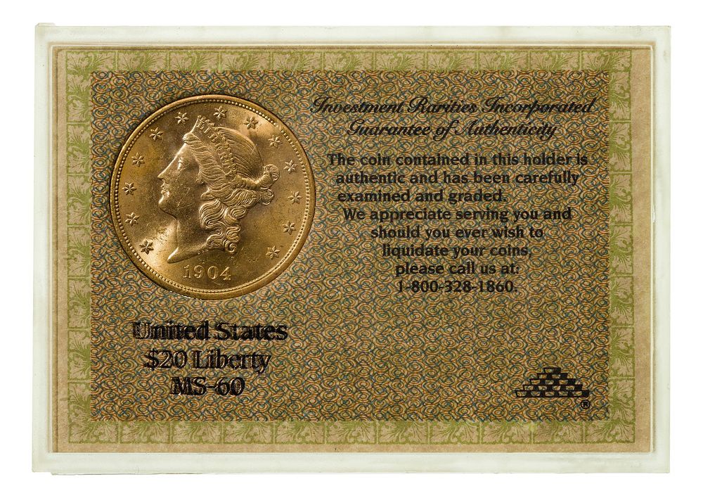 Lot 173: 1904 $20 Gold Unc.
