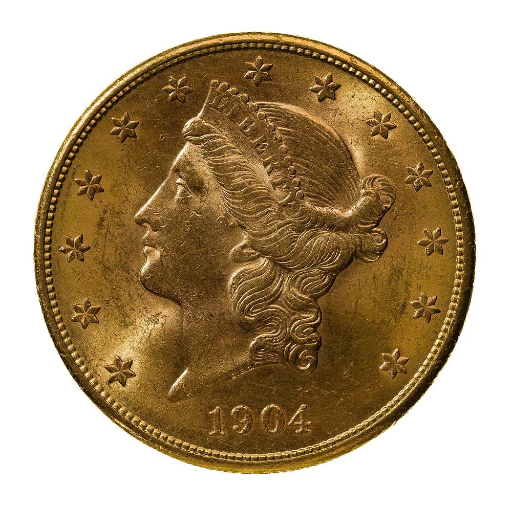 Lot 176: 1904-S $20 Gold Unc.