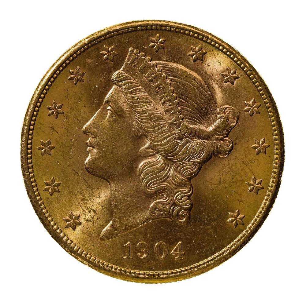 Lot 177: 1904-S $20 Gold Unc.