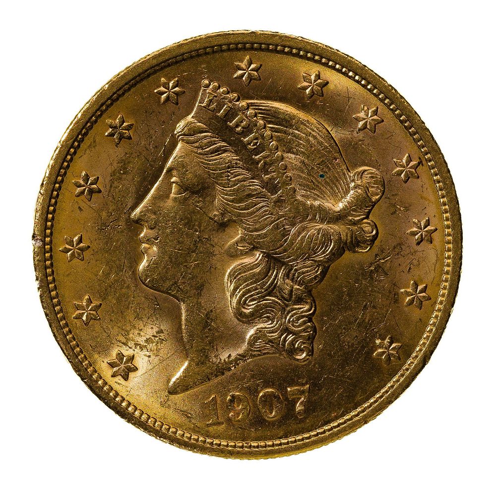 Lot 191: 1907 $20 Gold Liberty Unc.