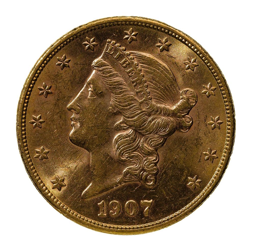 Lot 193: 1907-S $20 Gold Liberty Unc.