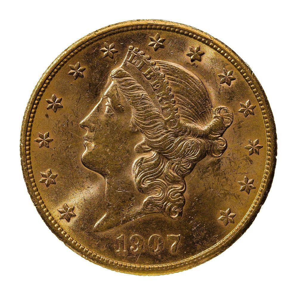 Lot 194: 1907-S $20 Gold Liberty Unc.