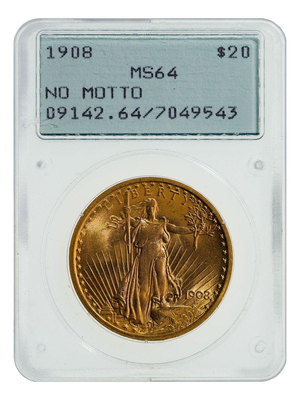 Lot 195: 1908 $20 Gold MS-64 PCGS