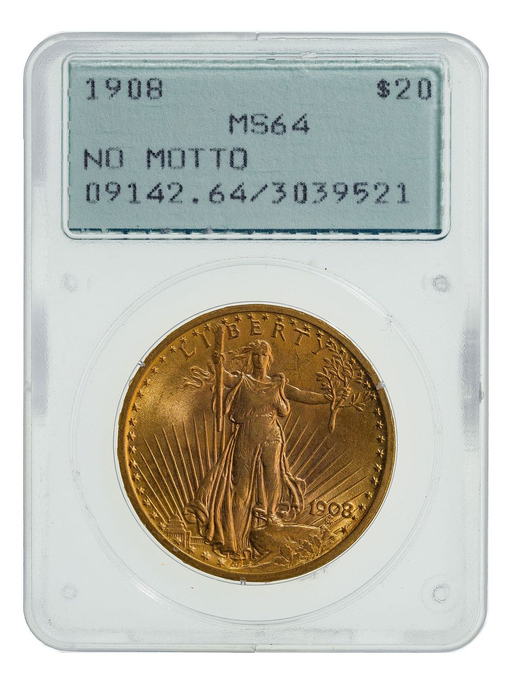 Lot 196: 1908 $20 Gold MS-64 PCGS