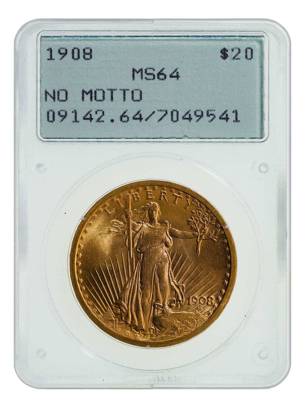 Lot 197: 1908 $20 Gold MS-64 PCGS
