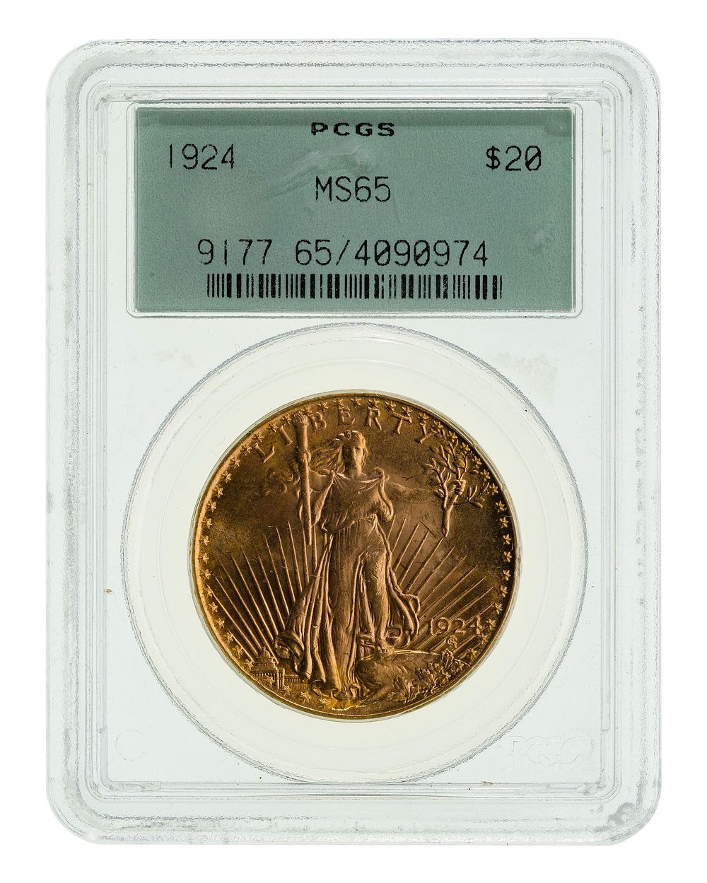 Lot 198: 1924 $20 Gold MS-65 PCGS