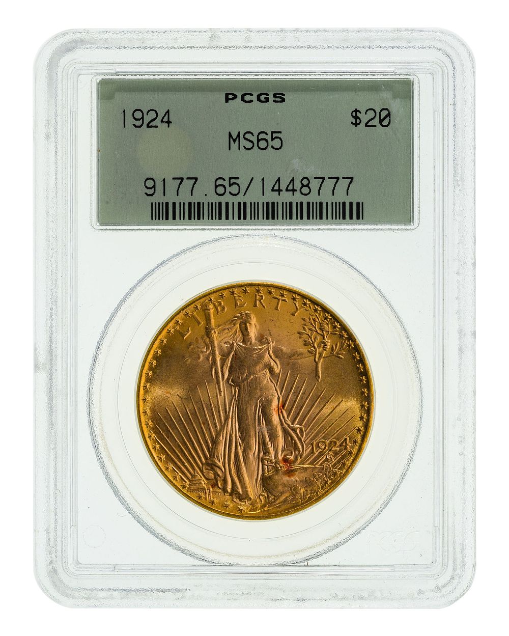 Lot 200: 1924 $20 Gold MS-65 PCGS