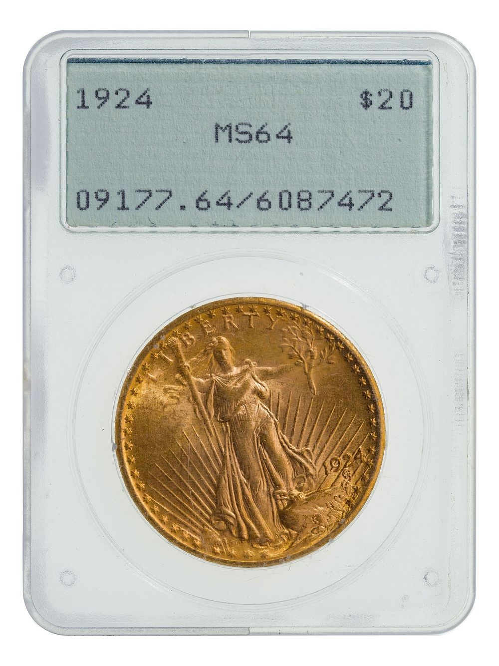 Lot 220: 1924 $20 Gold MS-64 PCGS