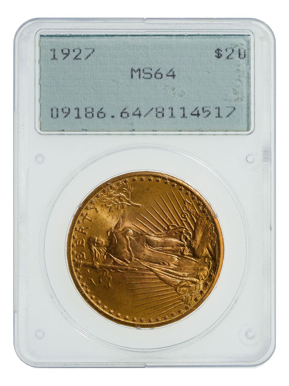 Lot 236: 1927 $20 Gold MS-64 PCGS