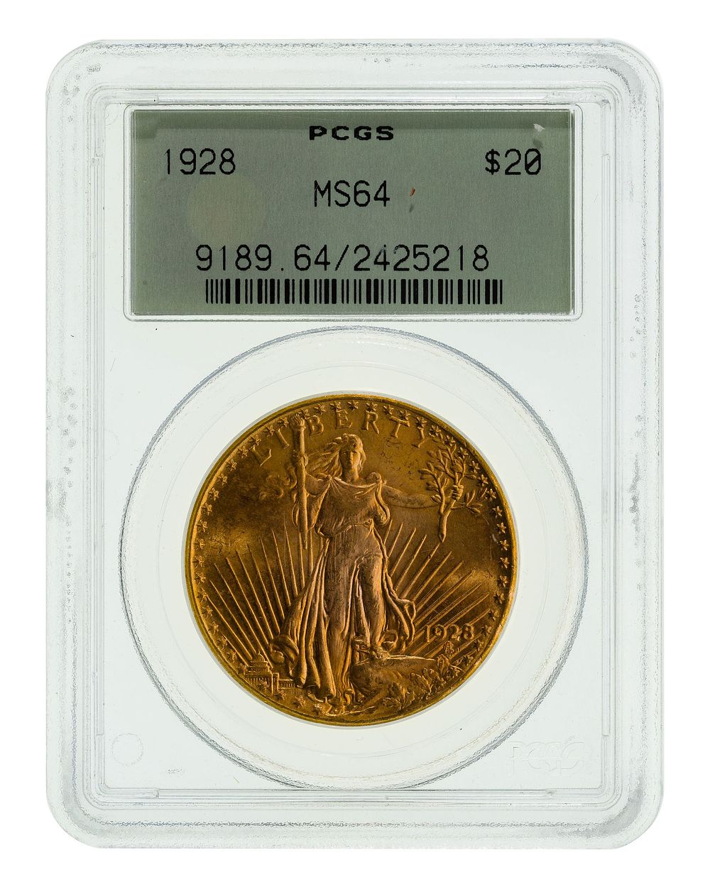 Lot 241: 1928 $20 Gold MS-64 PCGS