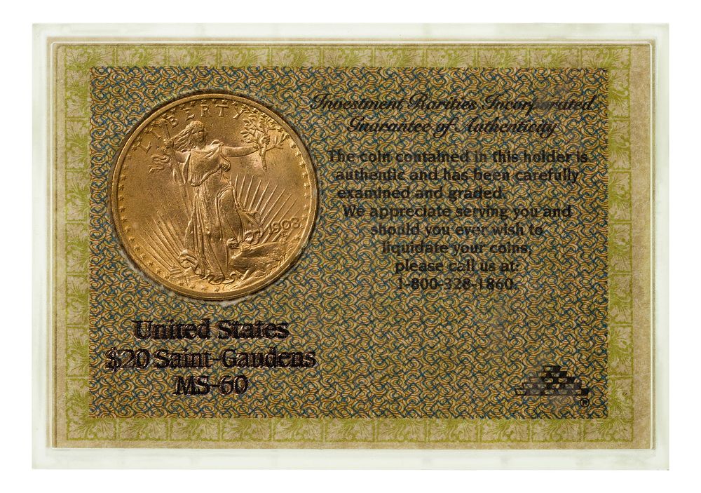 Lot 256: 1908 $20 Gold Unc.